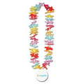 40" Floral Lei w/ Custom Direct Pad Printed 2-1/2" Plastic Hook Medallion